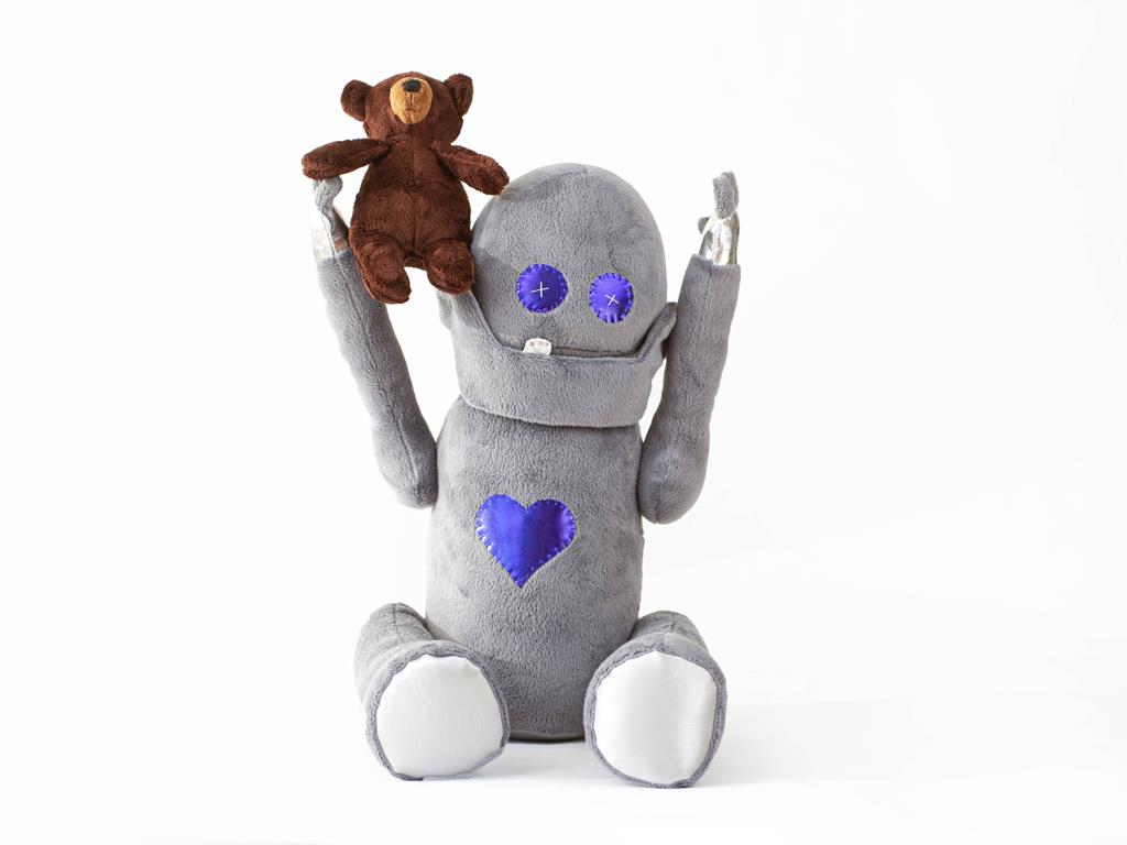 Robot with teddy bear